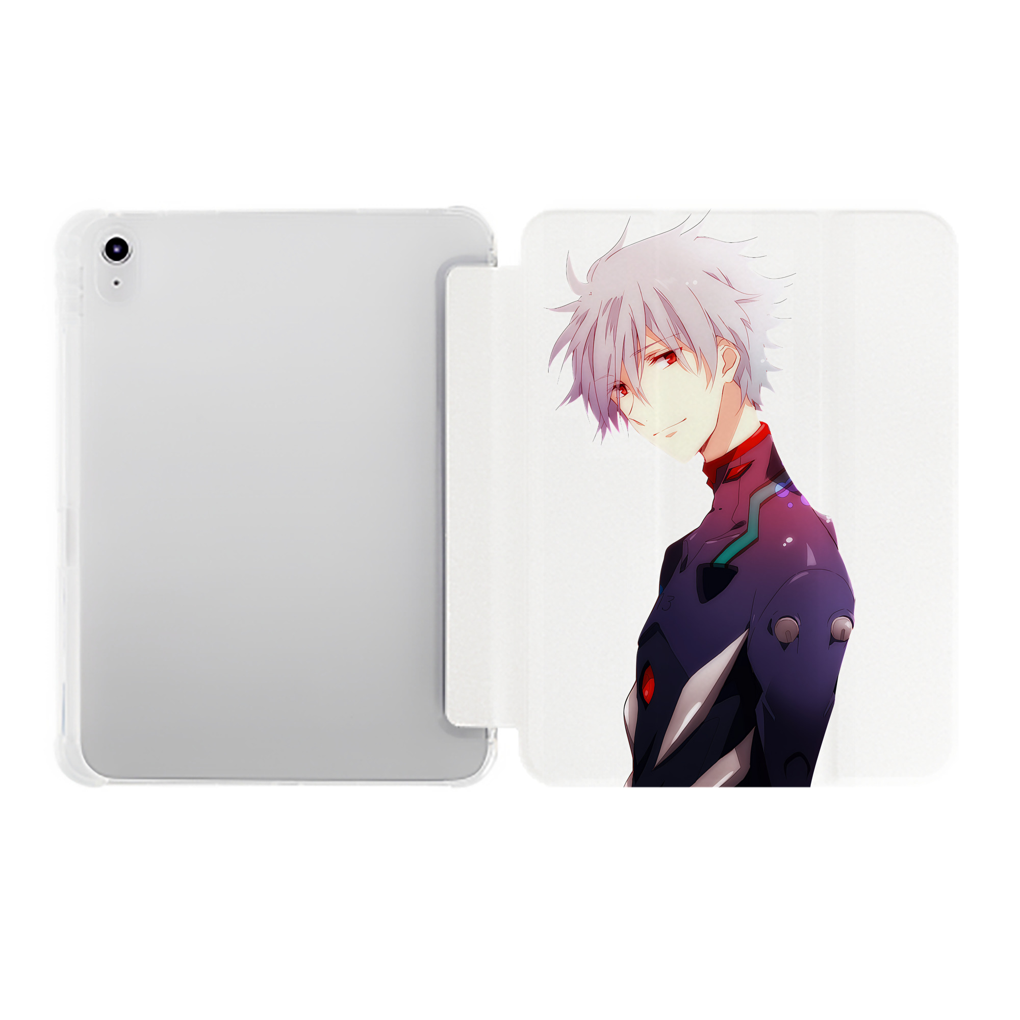 （画像用） EVA 新世紀エヴァンゲリオン IPad ケース ペン収納付き 三つ折りスタンド PUレザー×シリコン 対応機種9.5/10.5/10.9インチ